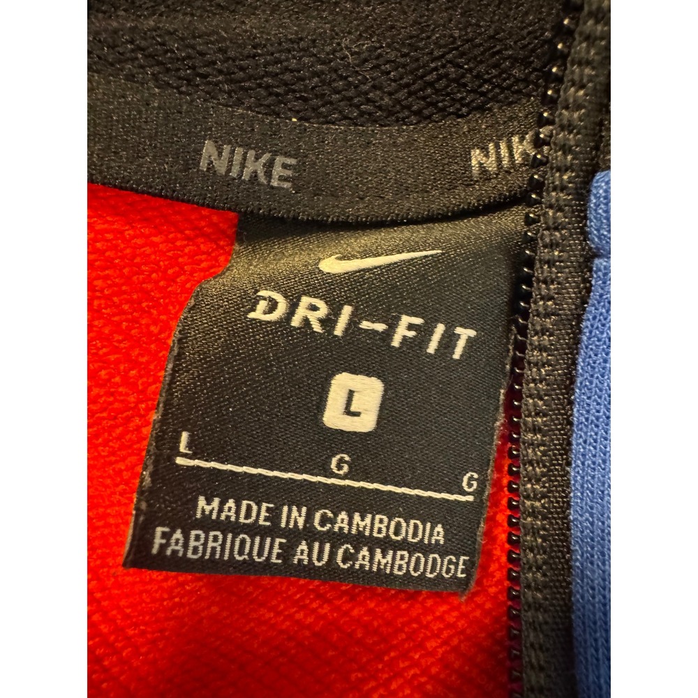 Nike Dri-FIT Colorblock Full Zip Hoodie Jacket Blue Red Black Men's L - Picture 6 of 10